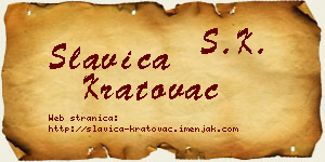 Slavica Kratovac vizit kartica